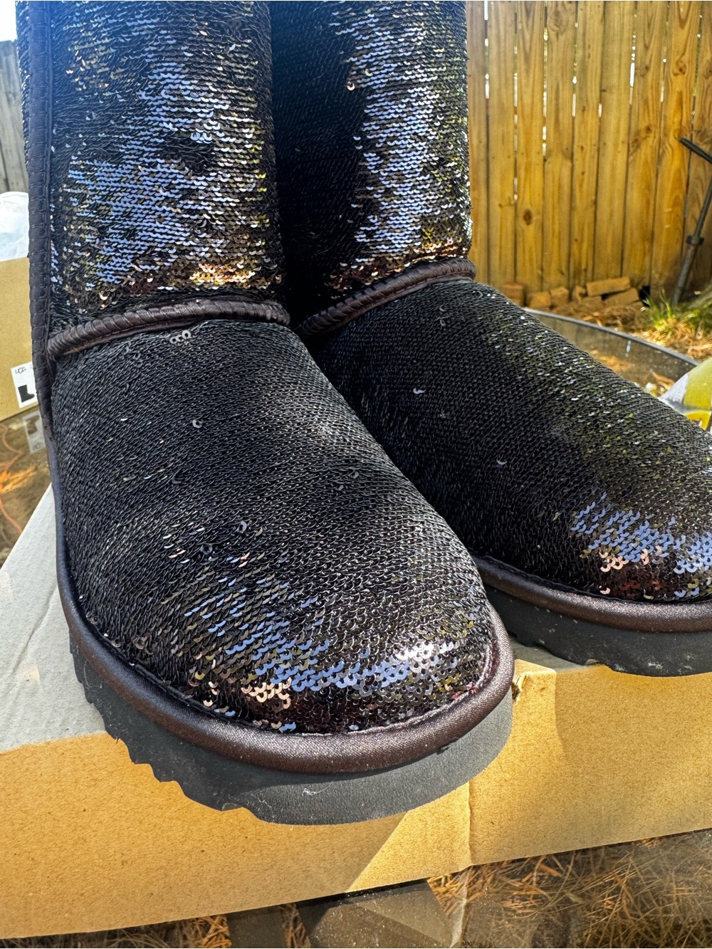 UGG Classic Short Sequin boots in black